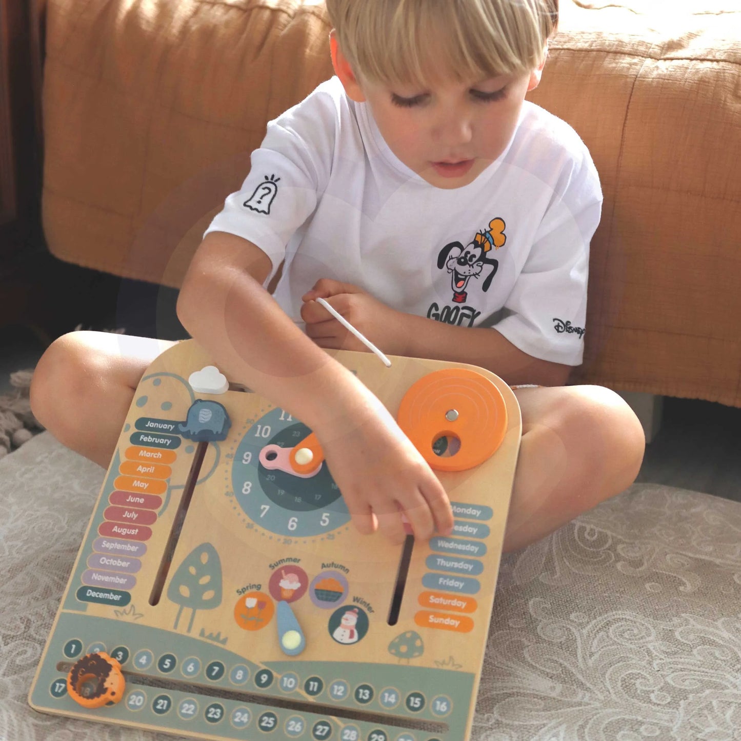 VIGA PolarB medinis Montessori kalendorius ir laikrodis
