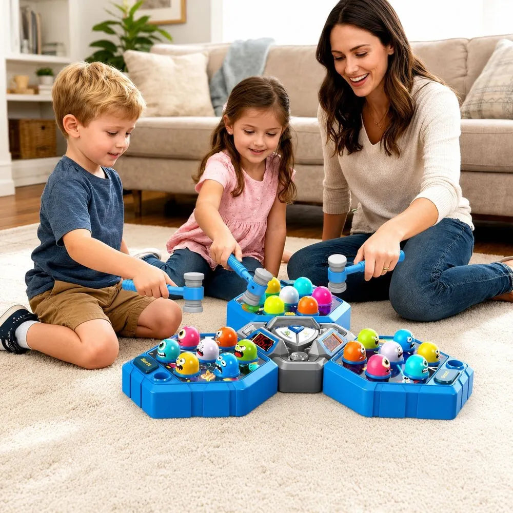 Whack-A-Mole 3 žaidėjų elektroninis arkadinis žaidimas su plaktukais