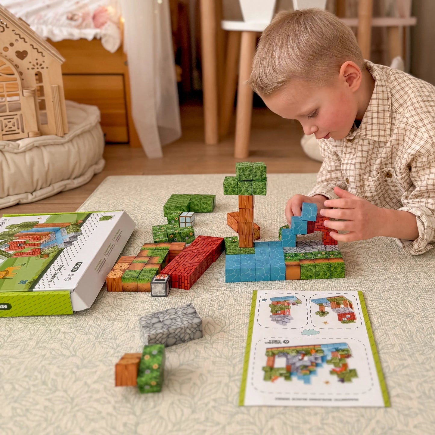 Woopie 108 dalių magnetinės kaladėlės – gamtos tematikos rinkinys
