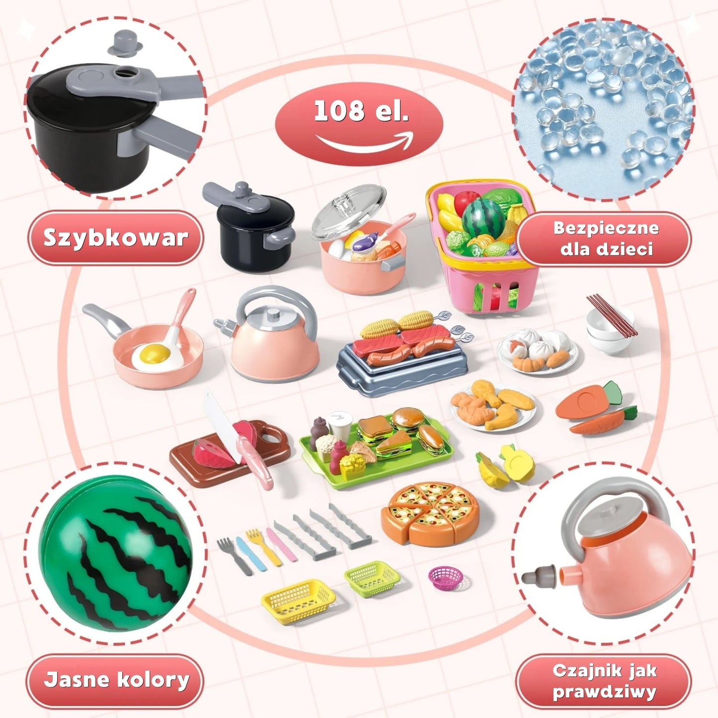 Woopie 108 dalių virtuvės rinkinys