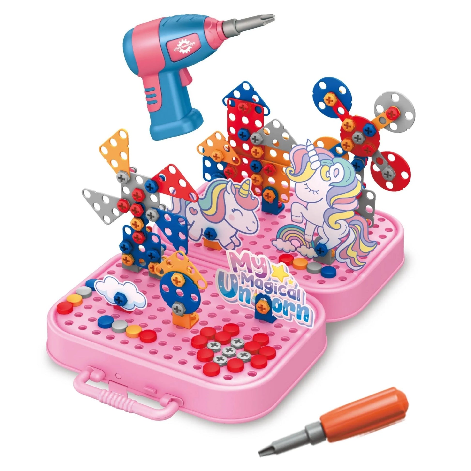Woopie 228 dalių 3D konstruktorius – vienaragio lagaminėlis