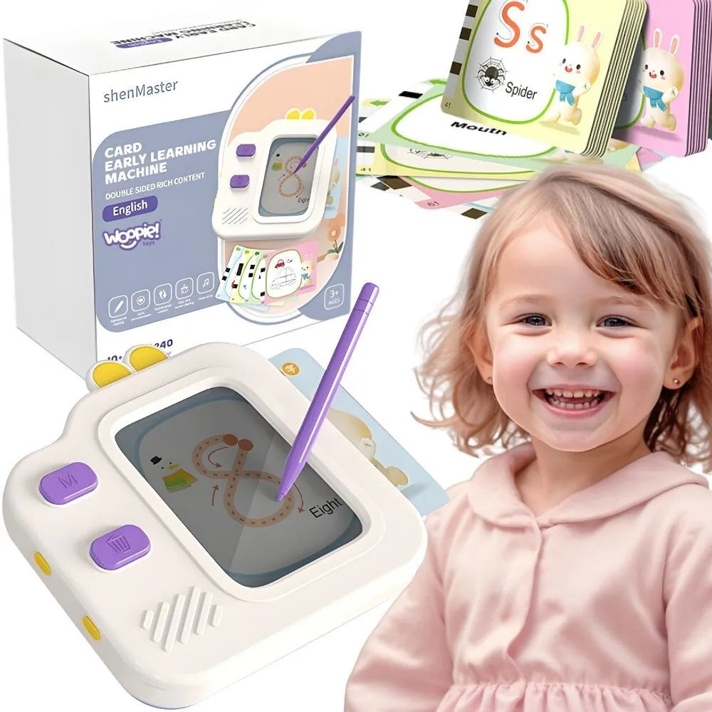 Woopie 2in1 mokomasis LCD piešimo ir anglų kalbos tabletas su garso kortelėmis