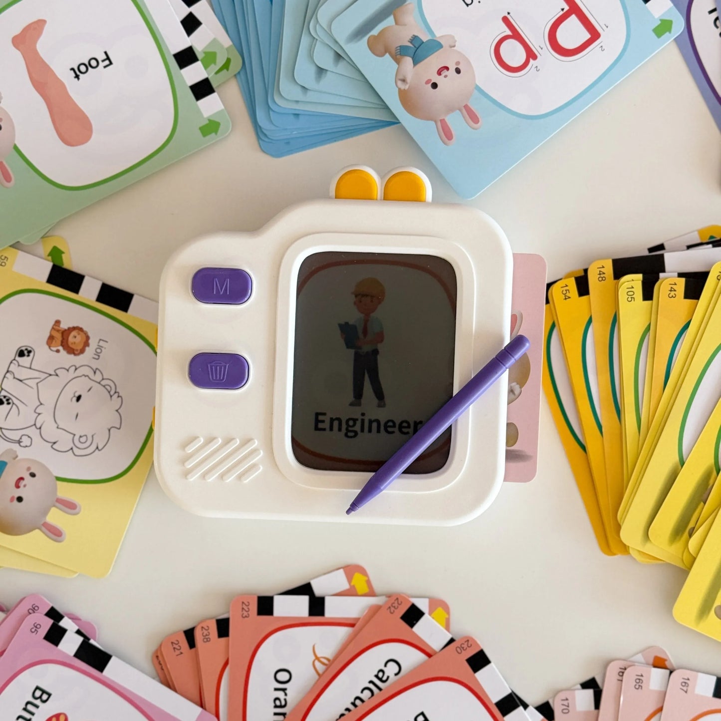 Woopie 2in1 mokomasis LCD piešimo ir anglų kalbos tabletas su garso kortelėmis