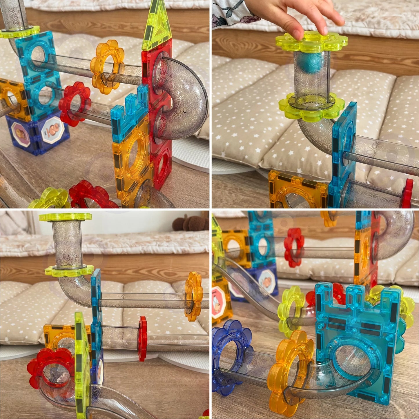 Woopie 3D magnetinės kaladėlės „Rutuliukų trasa“ (113 el.)