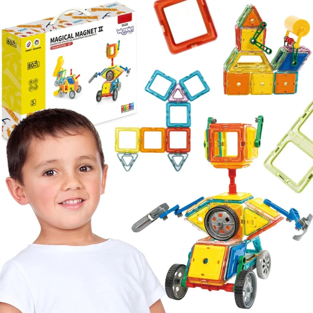 Woopie 3D magnetinės kaladėlės „Statybiniai projektai“ (80 el.)