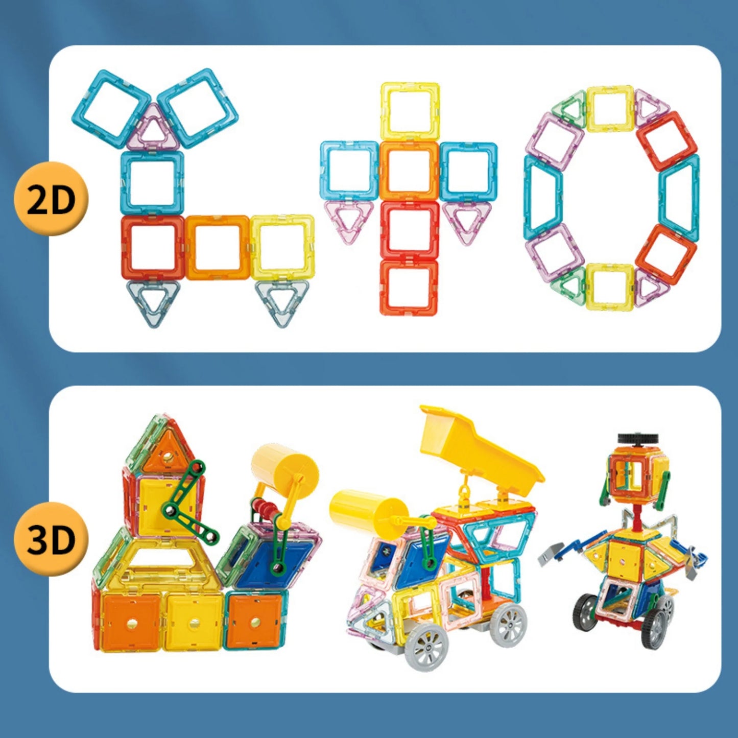 Woopie 3D magnetinės kaladėlės „Statybiniai projektai“ (80 el.)