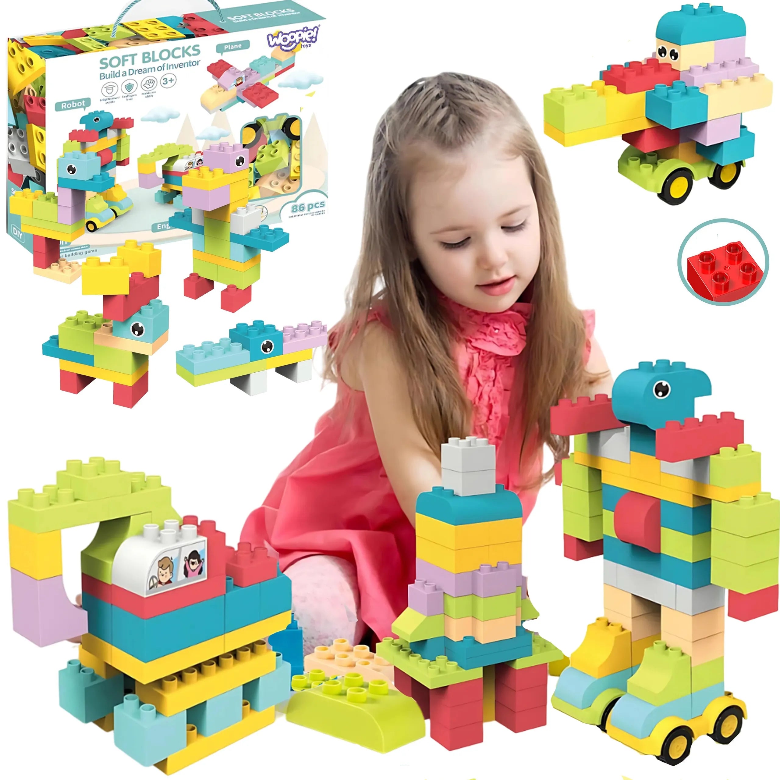 Woopie 3D minkšti konstruktoriai (86 el.)