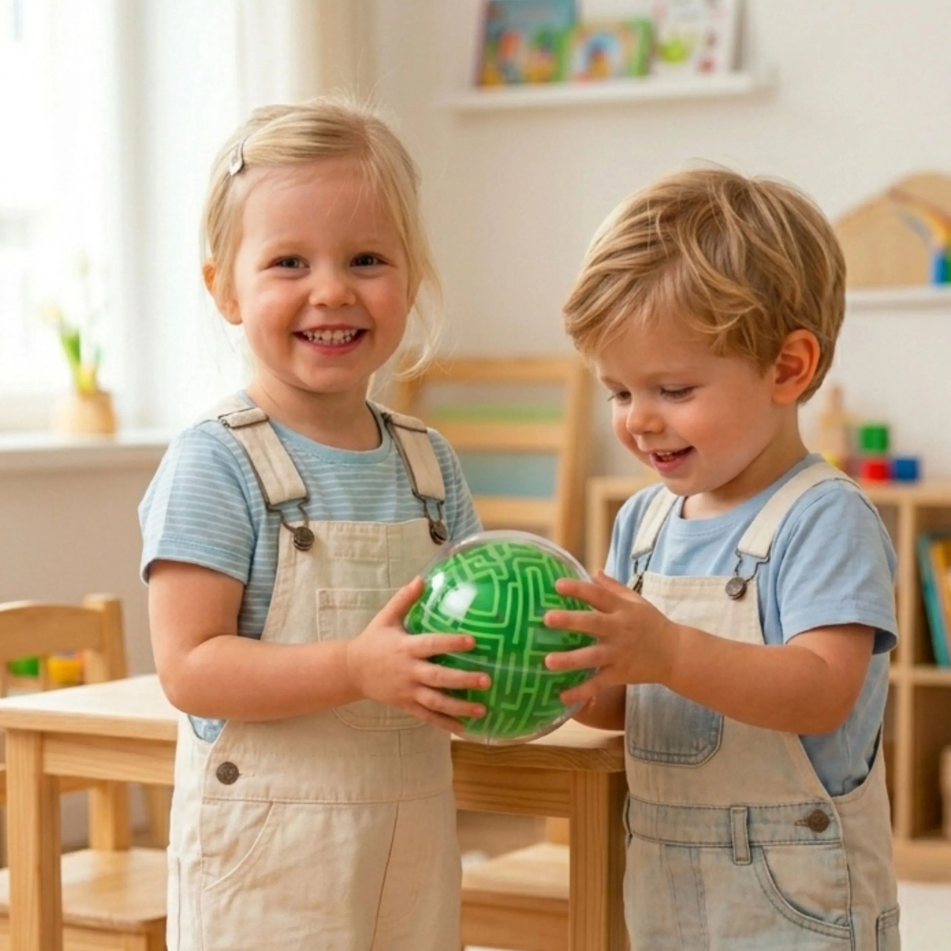 Woopie „Amaze Ball“ – 3D labirinto kamuolys, 10 cm, su metaliniu rutuliuku