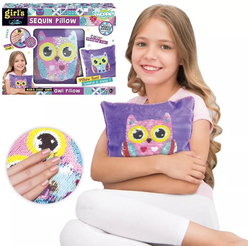 WOOPIE ART&FUN kūrybinis rinkinys „Pelėdos“ pagalvėlė dekoravimui