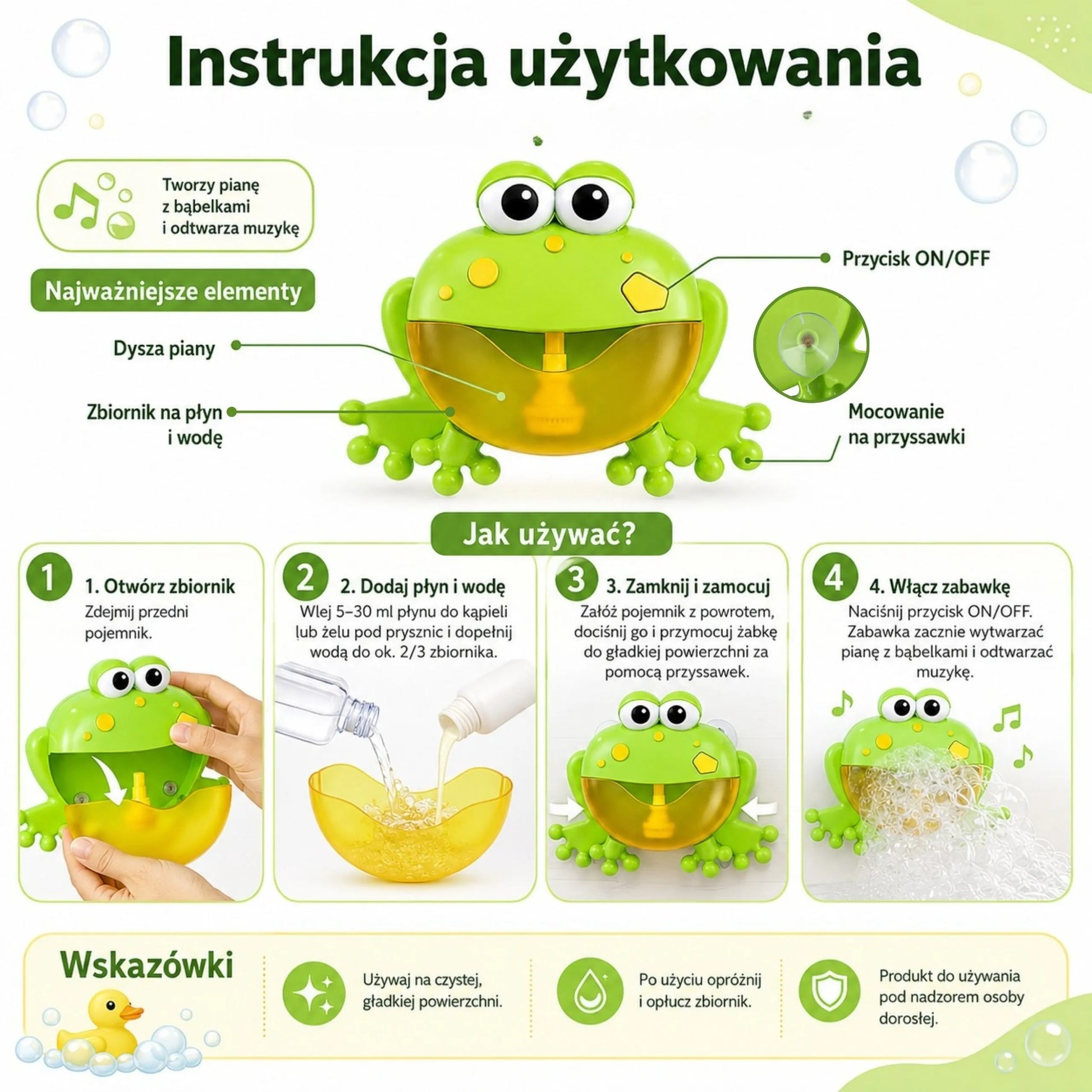 WOOPIE automatinė putų mašina voniai su melodijomis, 18+ mėn.
