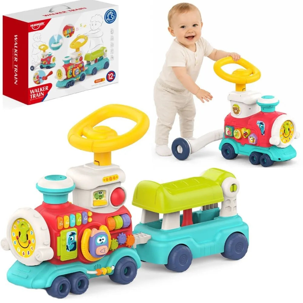 WOOPIE BABY 2-in-1 interaktyvi lokomotyvė – stumdukas ir paspiriama transporto priemonė