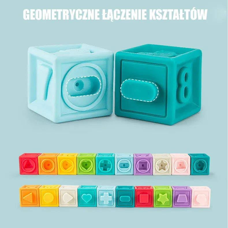 Woopie Baby 20 dalių minkštų sensorinių kaladėlių rinkinys