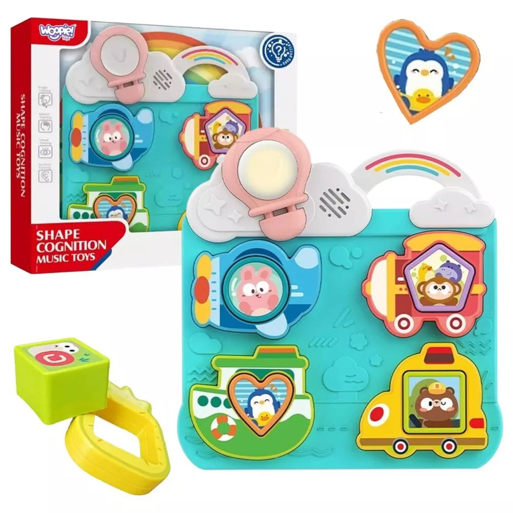 WOOPIE BABY interaktyvi transporto priemonių ir gyvūnų derinimo dėlionė, mėlyna