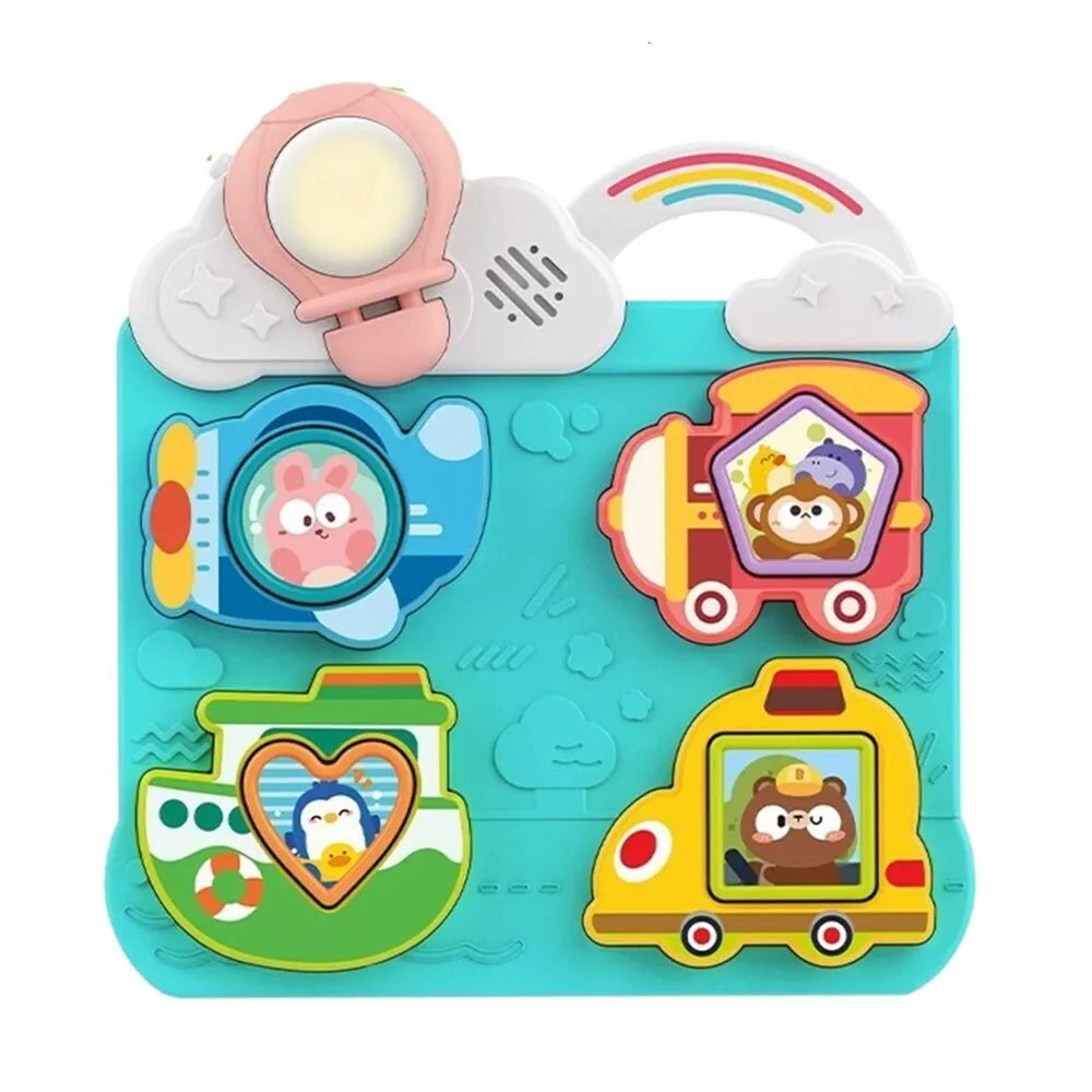 WOOPIE BABY interaktyvi transporto priemonių ir gyvūnų derinimo dėlionė, mėlyna