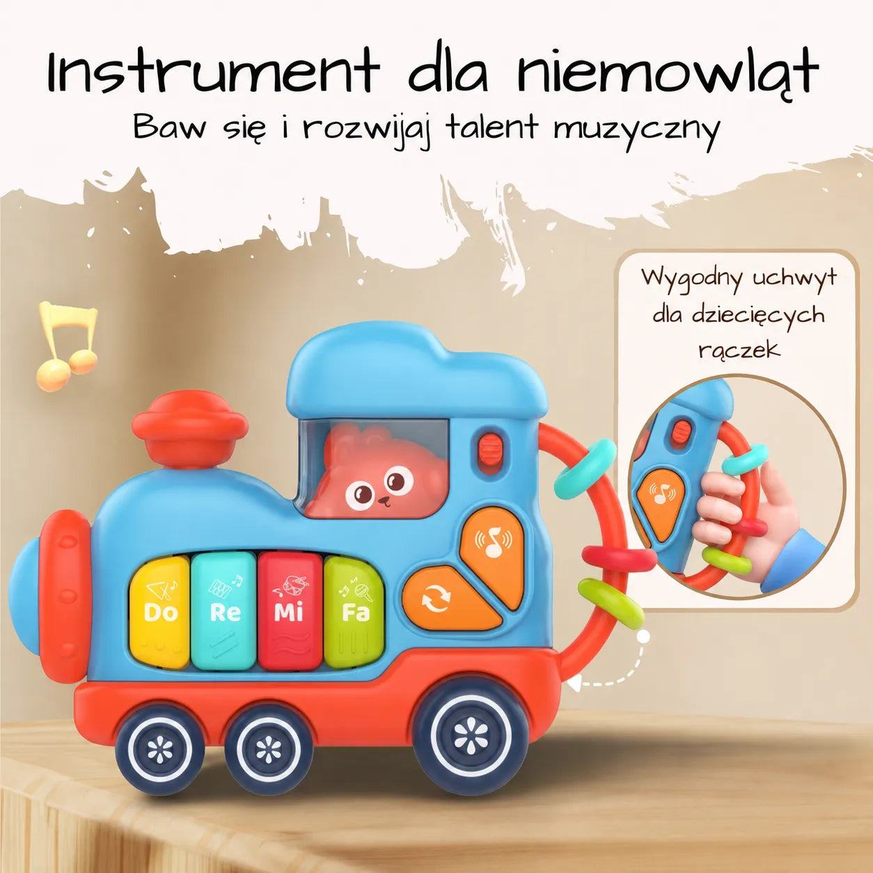 Woopie Baby muzikinė lokomotyvėlė–pianinas