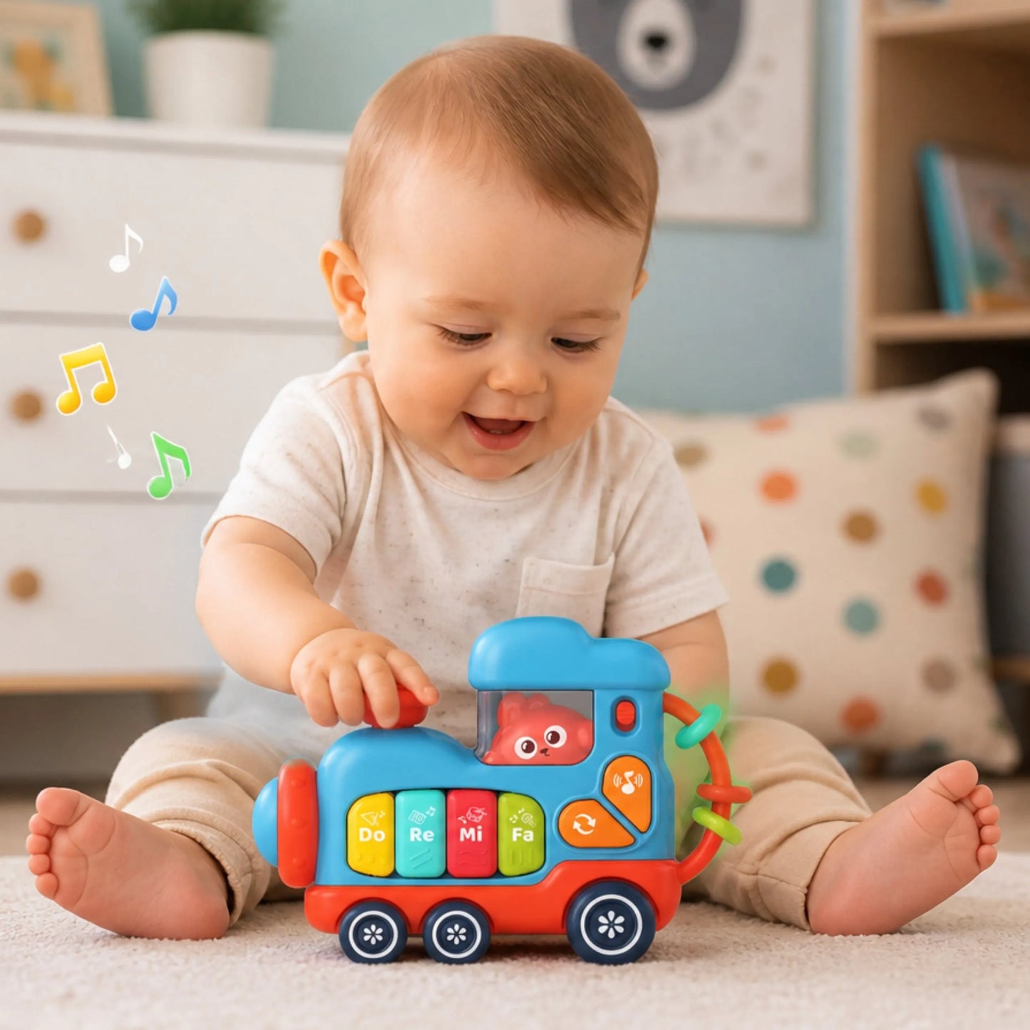 Woopie Baby muzikinė lokomotyvėlė–pianinas