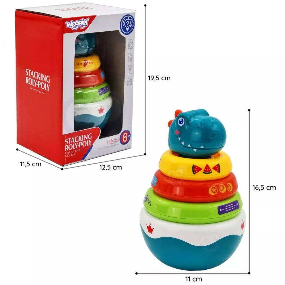 Sensorinis žaislas Dino piramidės dėlionė kūdikiams