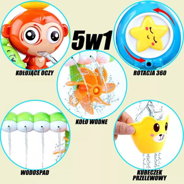 Vonios vandens žaislas beždžionėlė su puodeliu