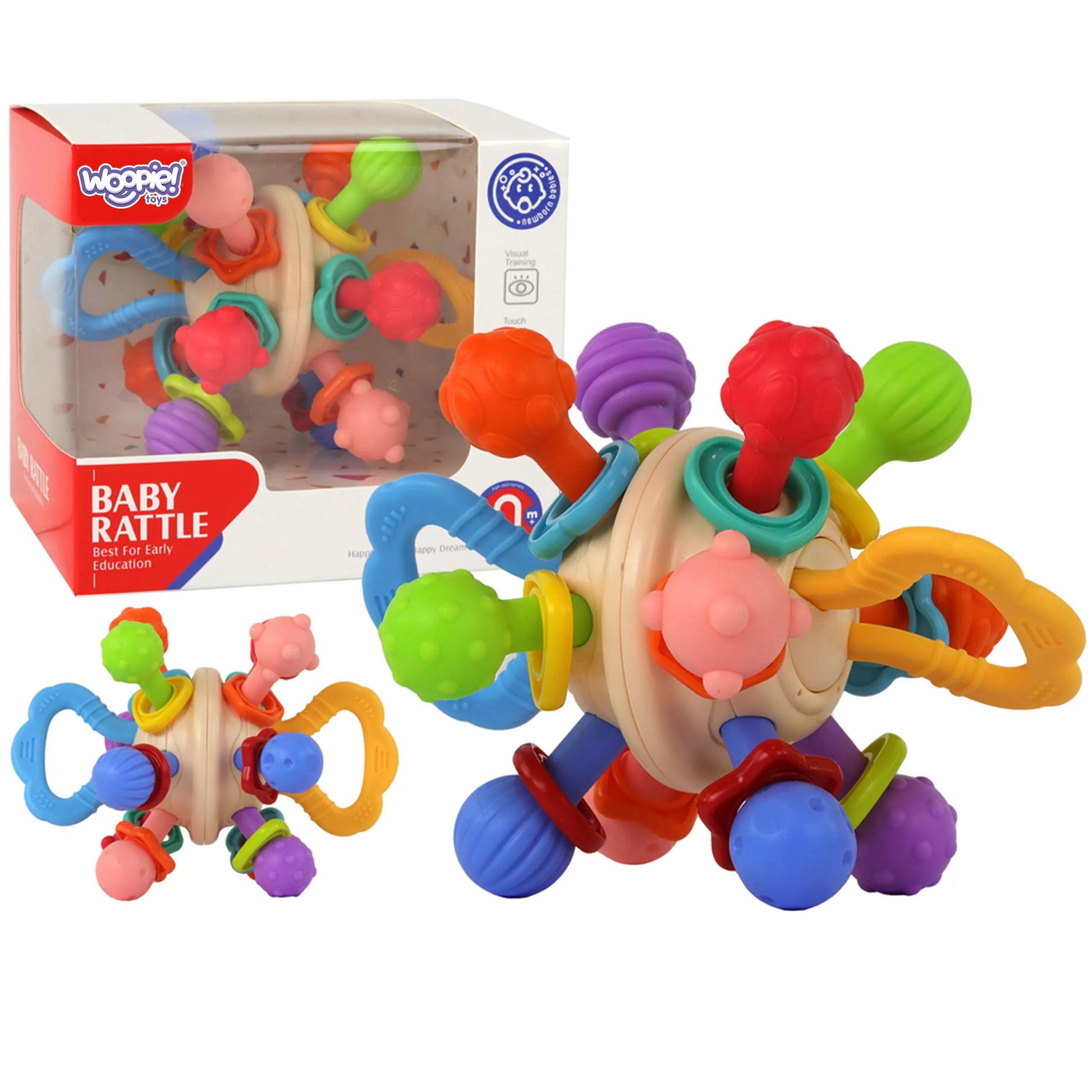 WOOPIE „Ball Rattle“ – kamuoliuko formos barškutis–kramtukas kūdikiams, 0+