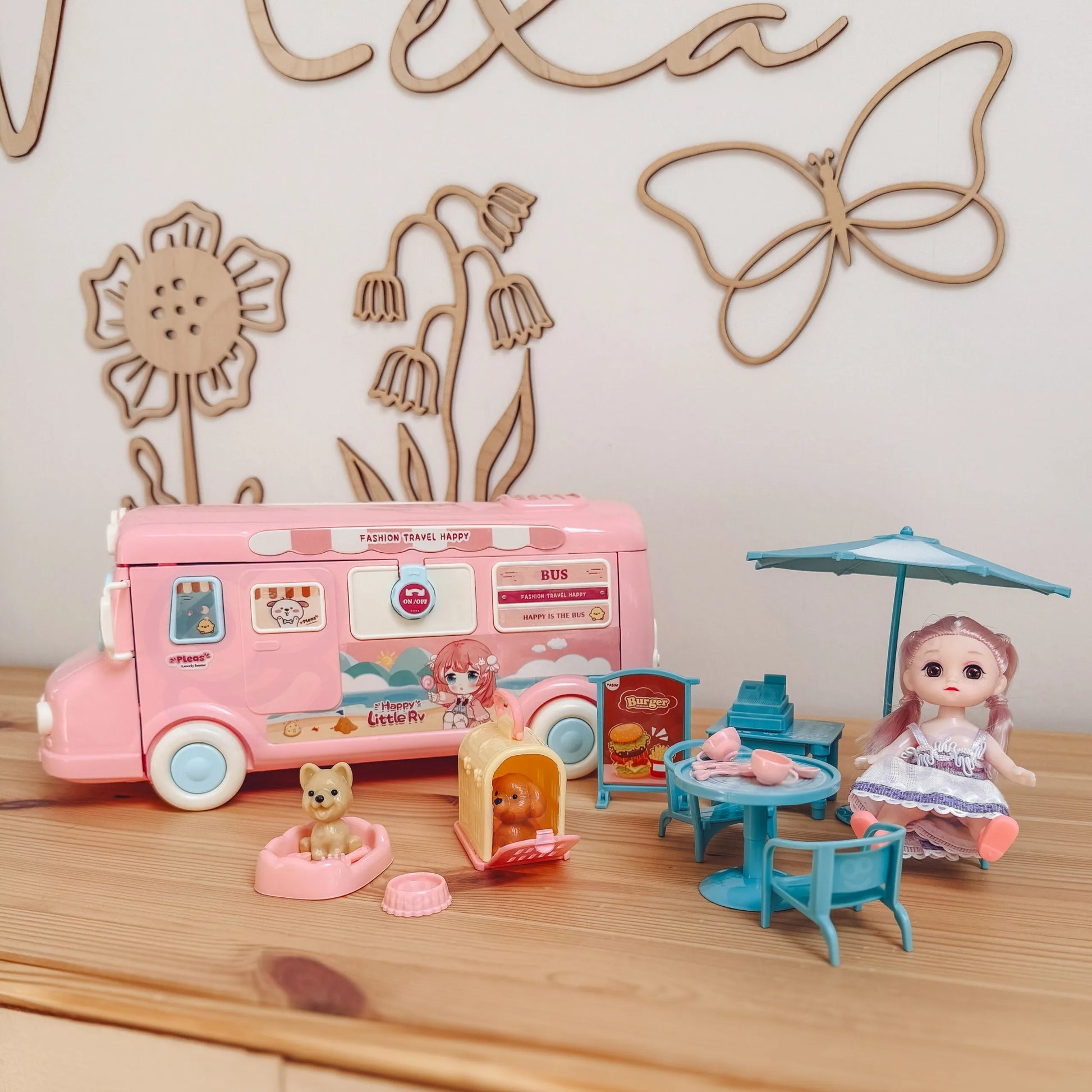 WOOPIE Camper 2 in 1 XXL lėlių namelis ir kemperio rinkinys