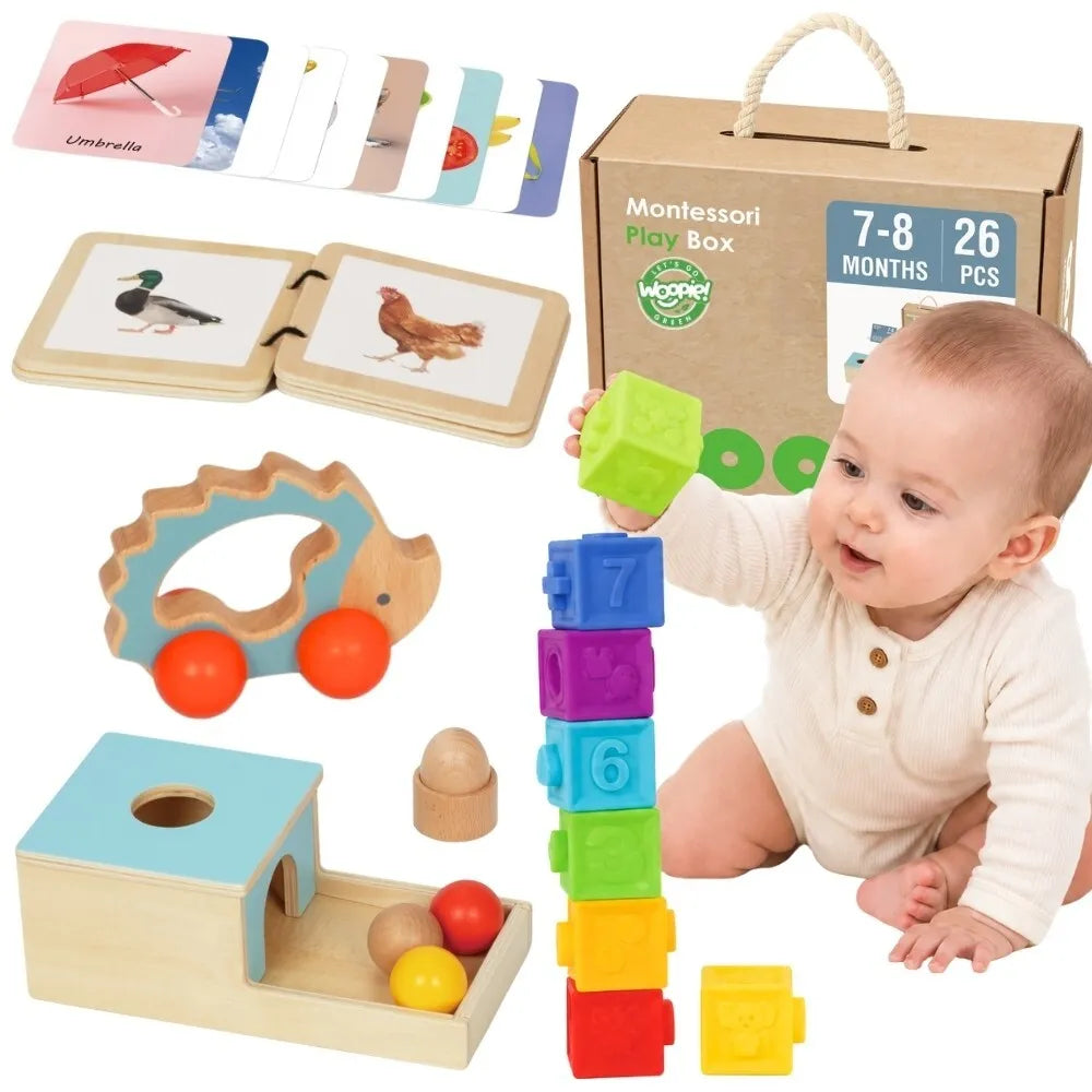 Woopie edukacinė 6‑in‑1 Montessori dėžutė 7-8 mėn.
