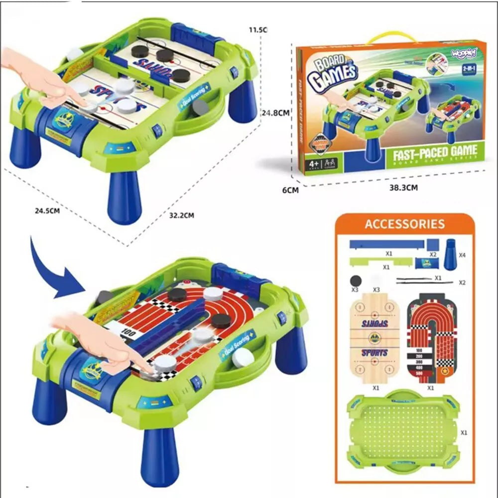 Arkadinis žaidimas 2in1 Mini ledo ritulio lenktynės