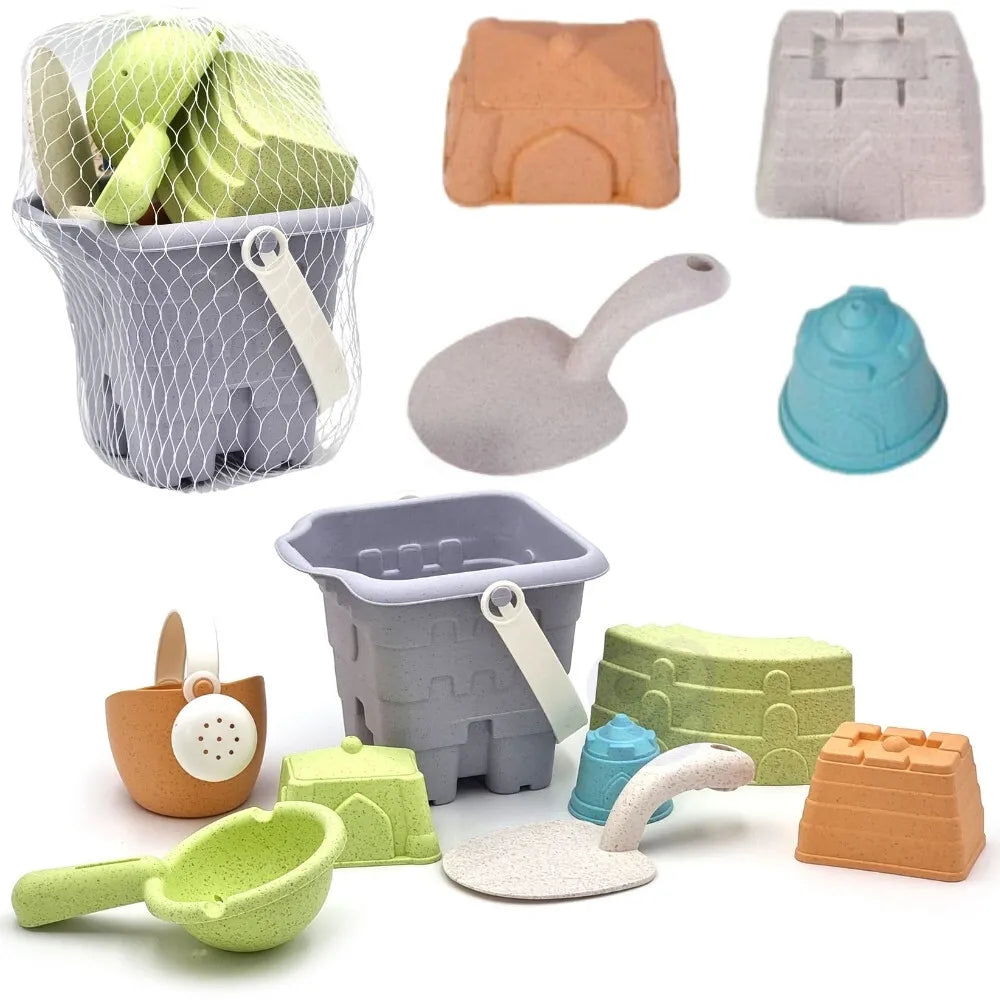 WOOPIE GREEN ekologiškas smėlio rinkinys iš kviečių šiaudų, 3+