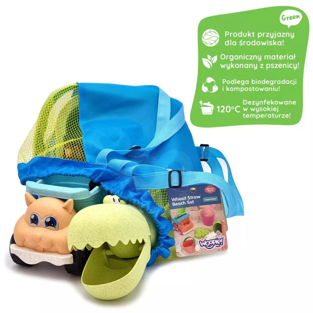 Smėlio rinkinys su kibirėliu, kastuvėliu ir kuprinė