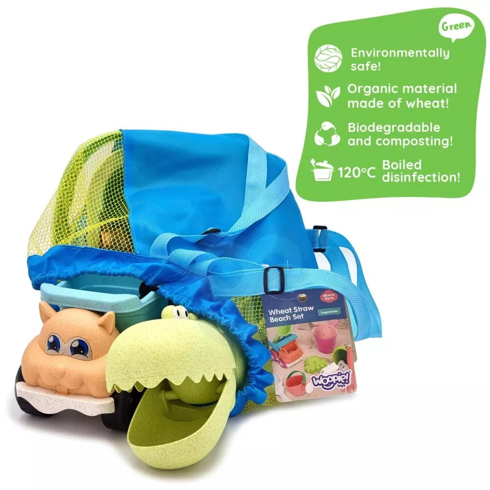 Smėlio rinkinys su kibirėliu, kastuvėliu ir kuprinė