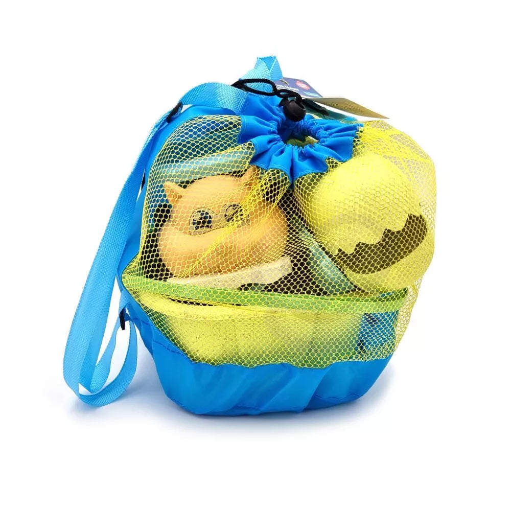 Smėlio rinkinys su kibirėliu, kastuvėliu ir kuprinė