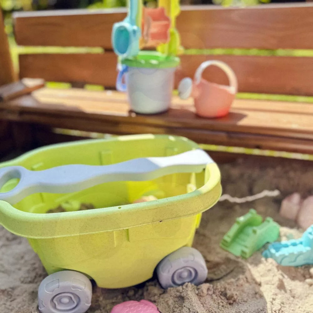 Smėlio rinkinys su vežimėliu ir priedais 12vnt