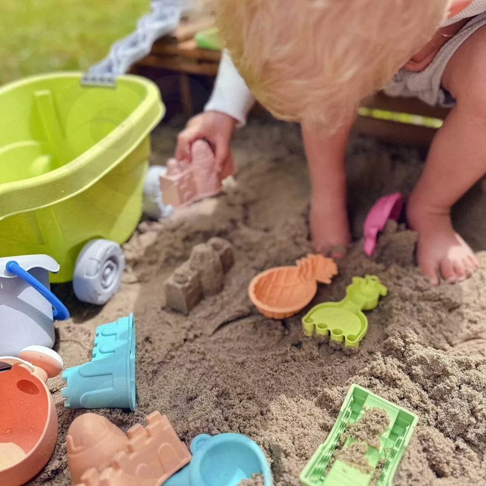 Smėlio rinkinys su vežimėliu ir priedais 12vnt