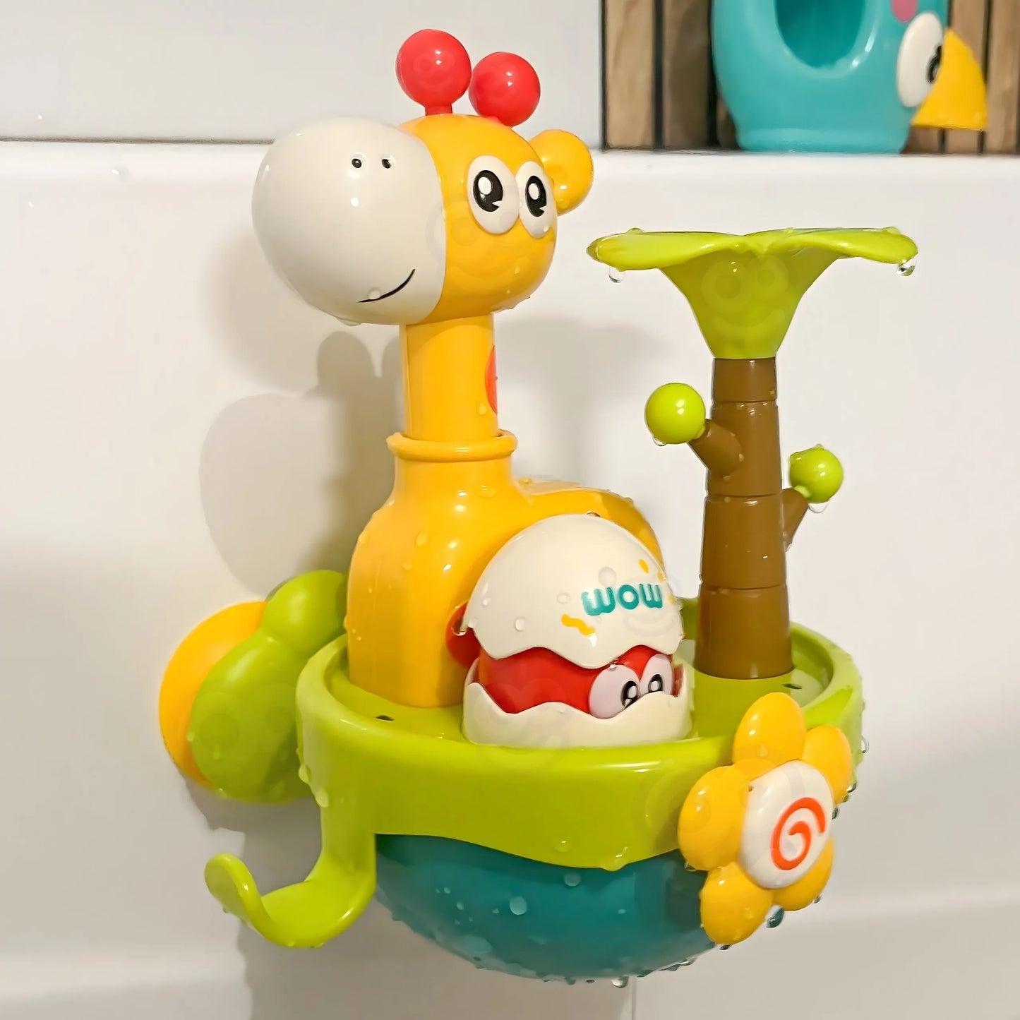 Woopie interaktyvi vandens žirafa su slaptu mechanizmu ir kaciuko piltuvėliu