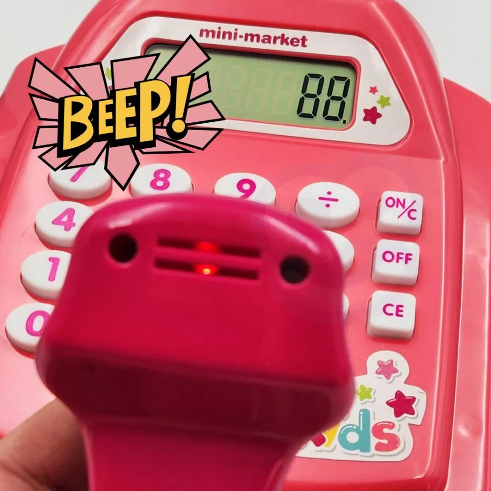 WOOPIE kasos aparatas su lentyna ir priedais, rožinis