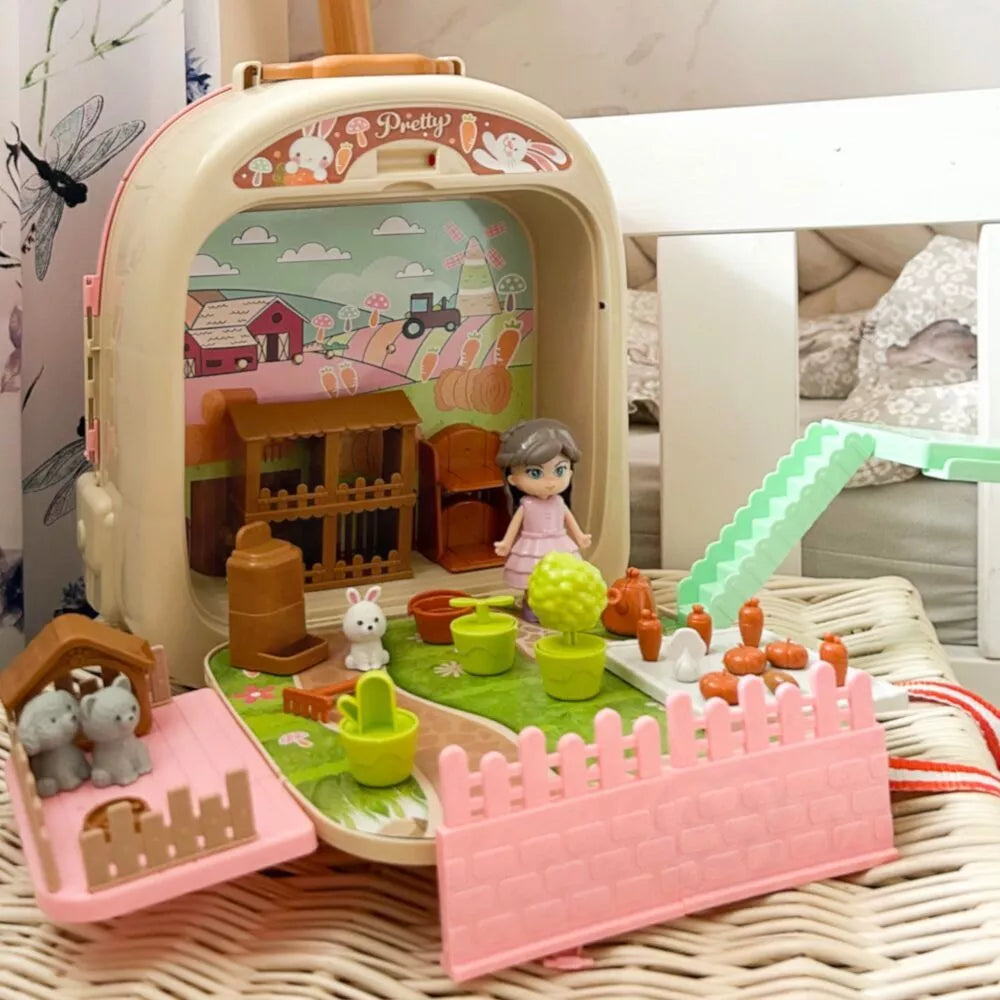 WOOPIE Triušis kuprinėje 3in1 Ūkio namas Sodas