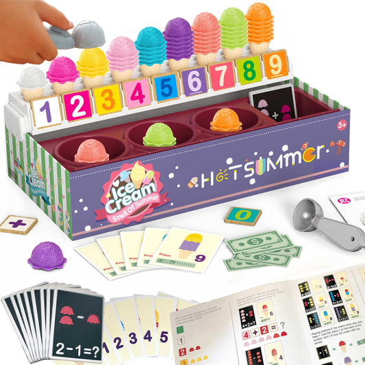 WOOPIE Ledo parduotuvė (87 el.) – matematikos, spalvų ir vaidmenų žaidimų rinkinys