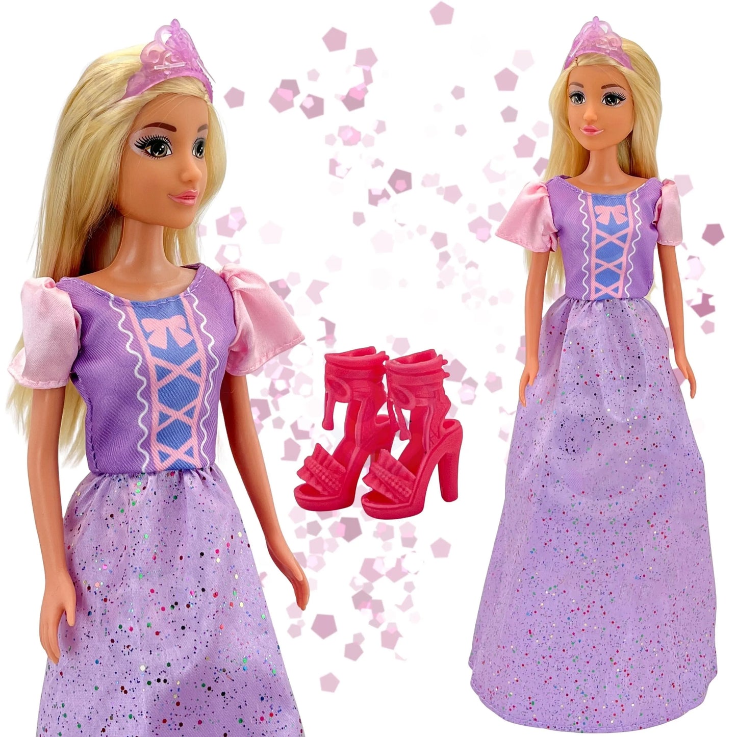 Woopie lėlė „Princesė Lily“ – su ilga suknele, blondiniais plaukais ir tiara