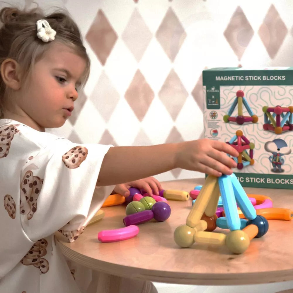 Magnetinės edukacinės konstrukcinės kaladėlės 38vnt