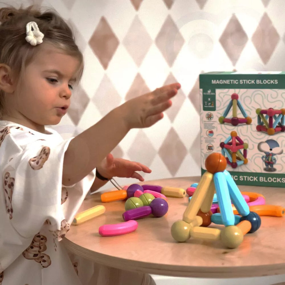 Magnetinės edukacinės konstrukcinės kaladėlės 38vnt