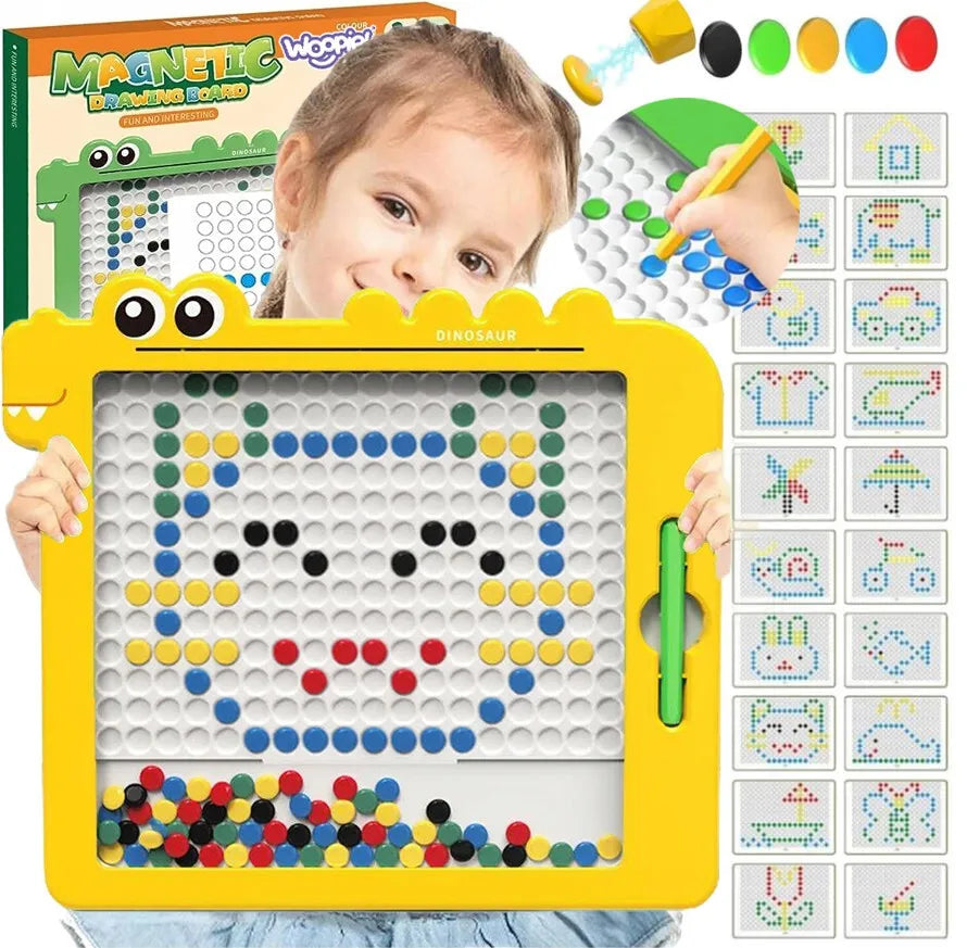 Woopie magnetinė kūrybinė lenta MagPad – su 110 taškelių ir 20 raštų