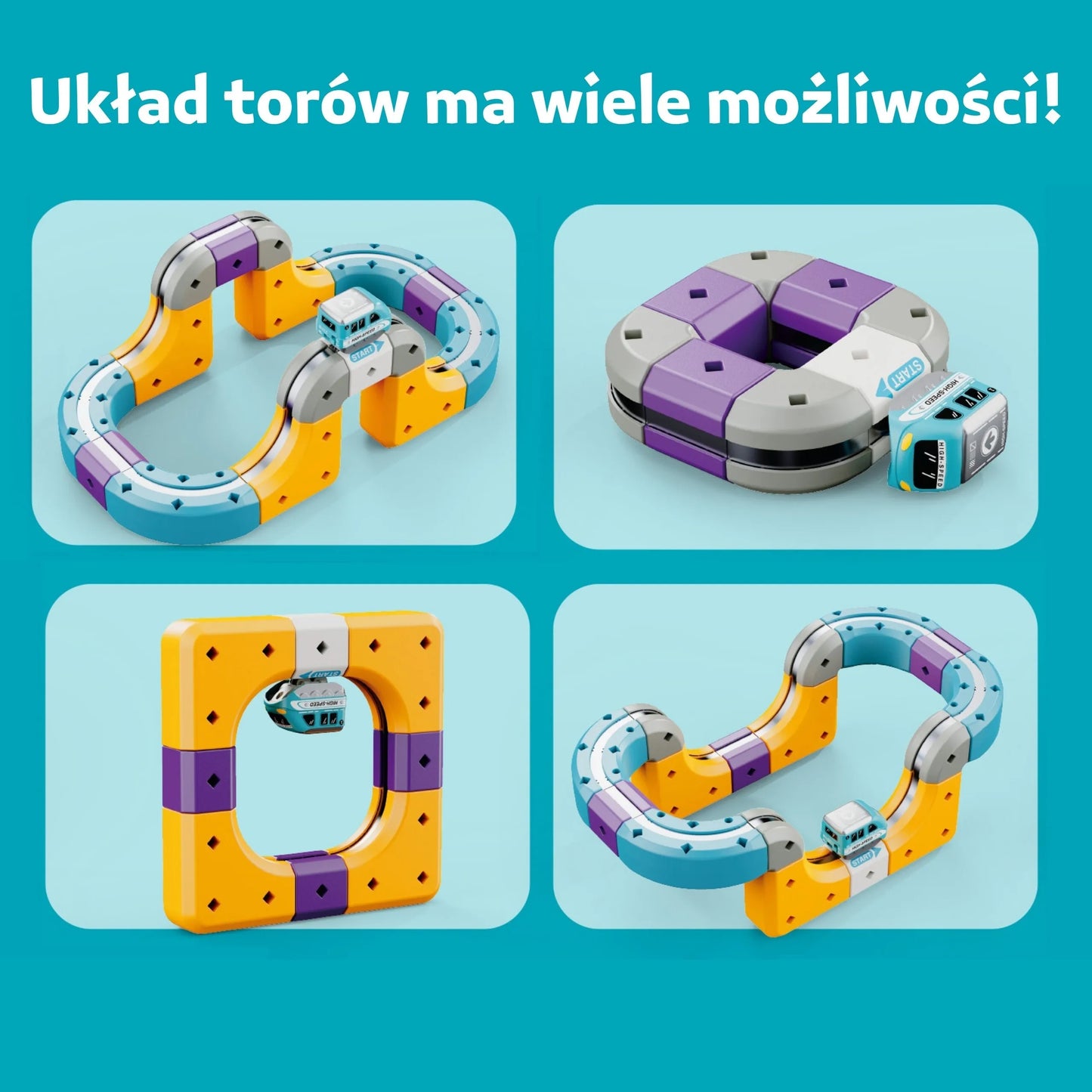 Woopie magnetinė lenktynių trasa – 39 dalių STEM konstruktorius