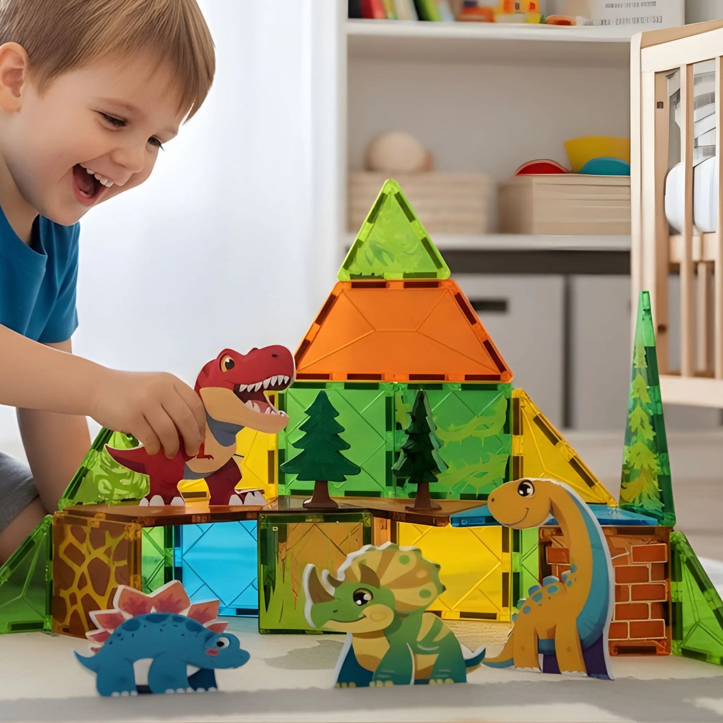Woopie magnetinės kaladėlės „Dinozaurų pasaulis“