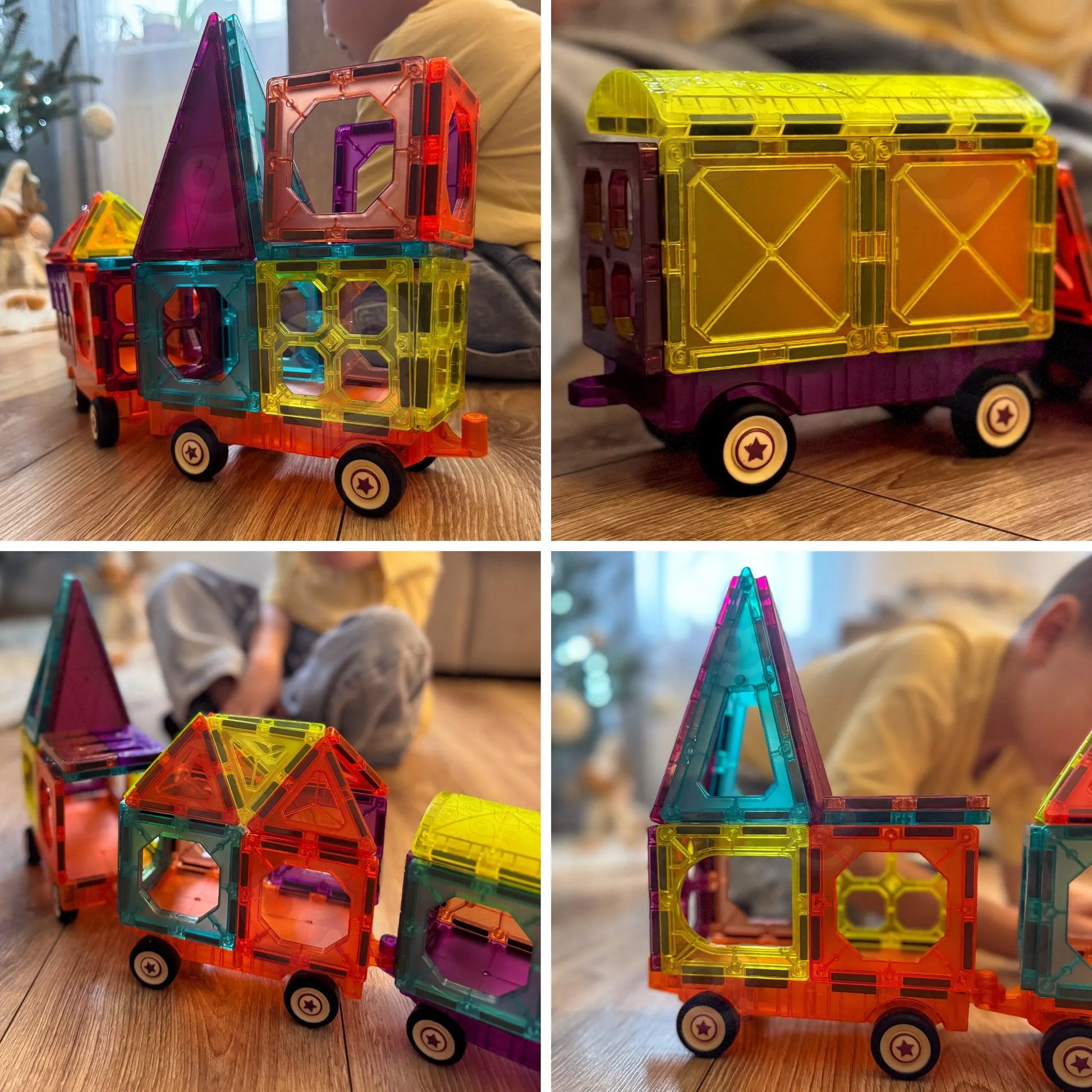 Woopie magnetinės kaladėlės „Traukinys 3D“ (71 el.)