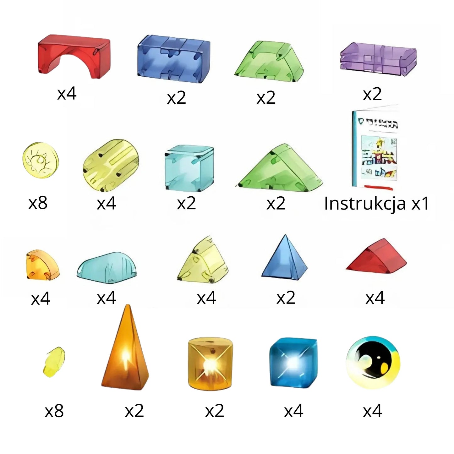 Woopie magnetiniai edukaciniai kubeliai – 63 vnt.