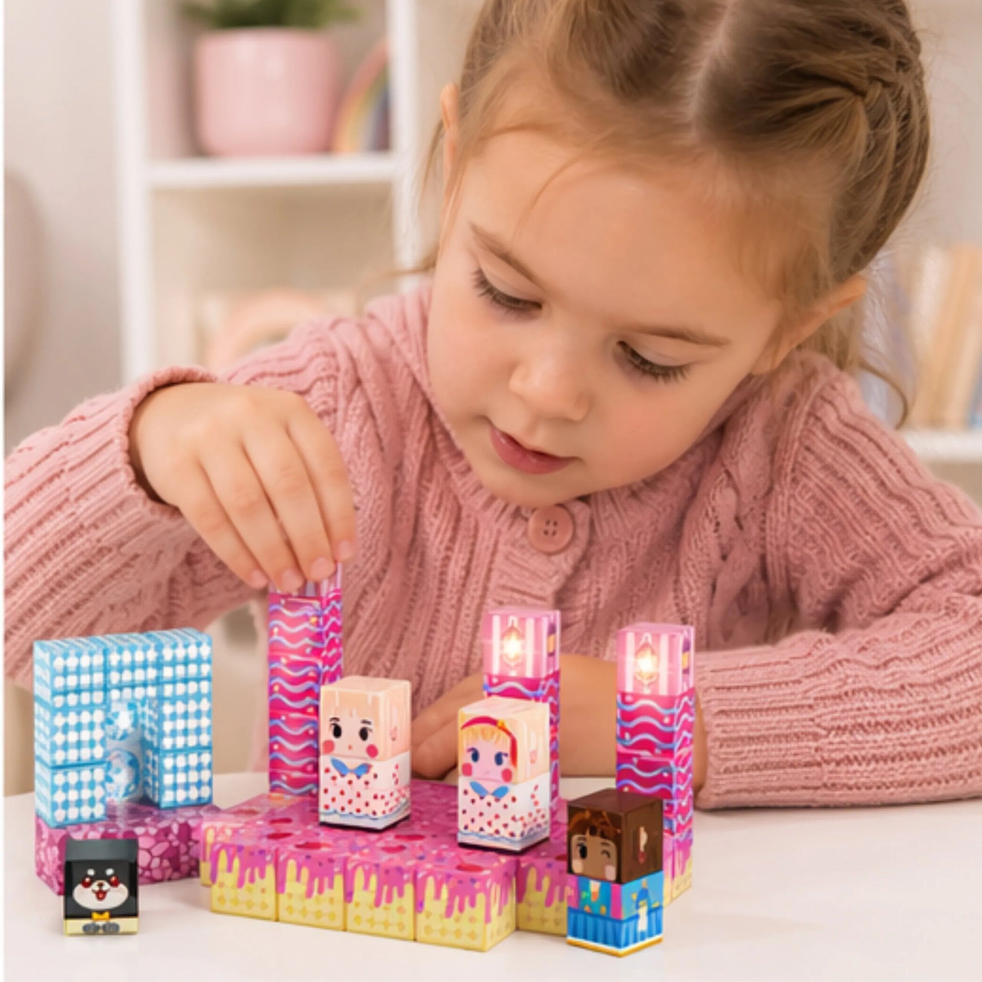 WOOPIE magnetiniai kubai su personažais ir LED elementais, 3+