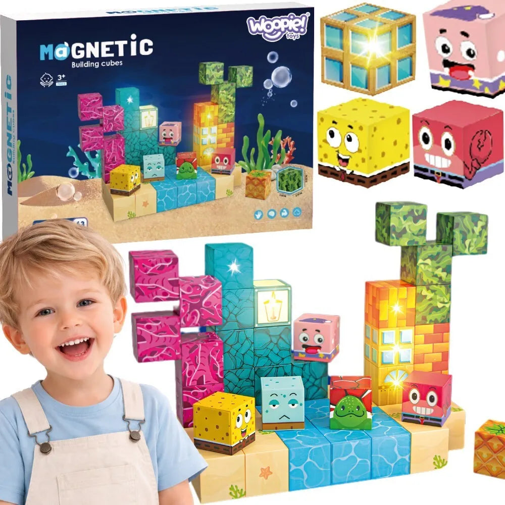 WOOPIE magnetiniai kubai su vandenyno tematika, 3+