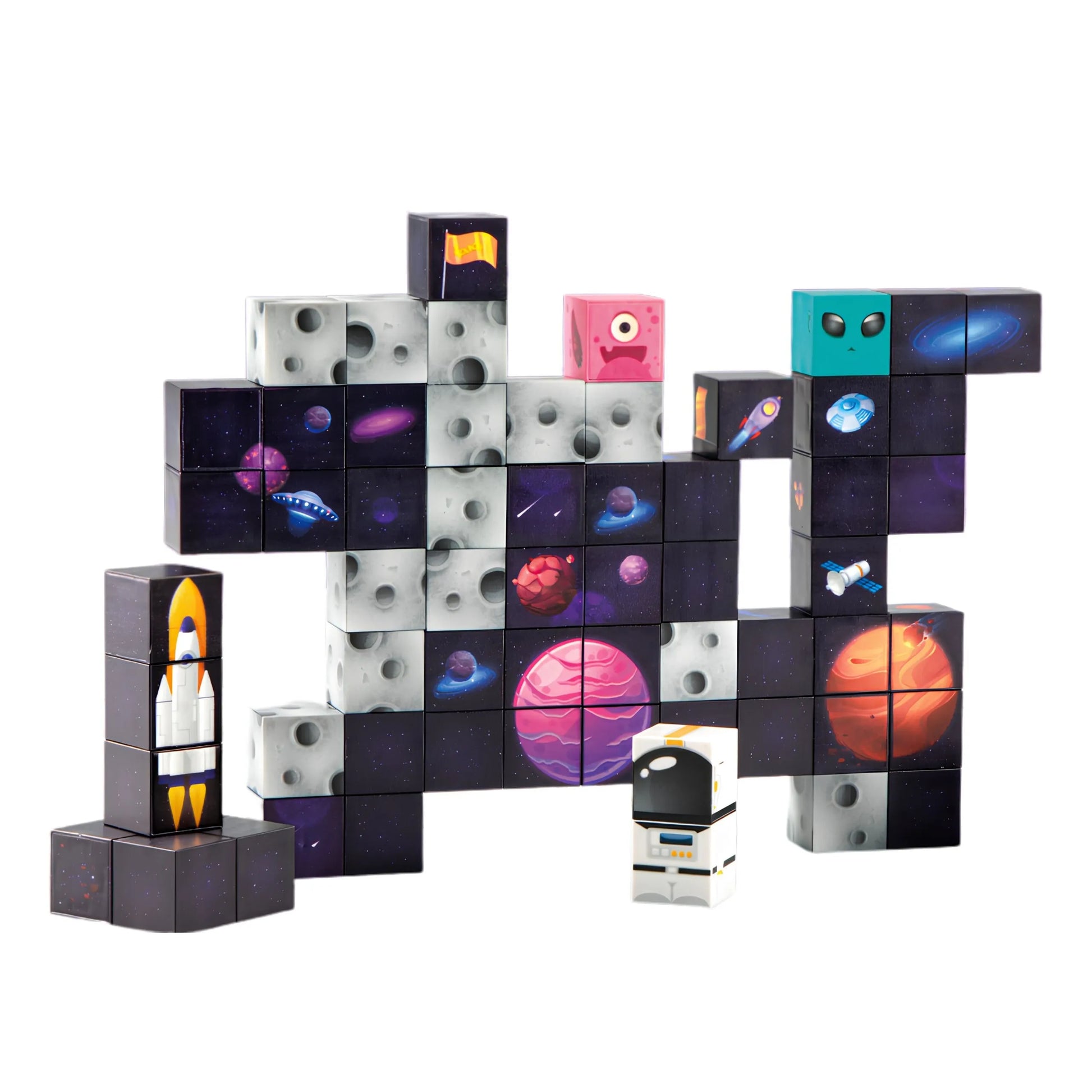 Woopie magnetiniai kubeliai „Kosmosas“ (74 el.)
