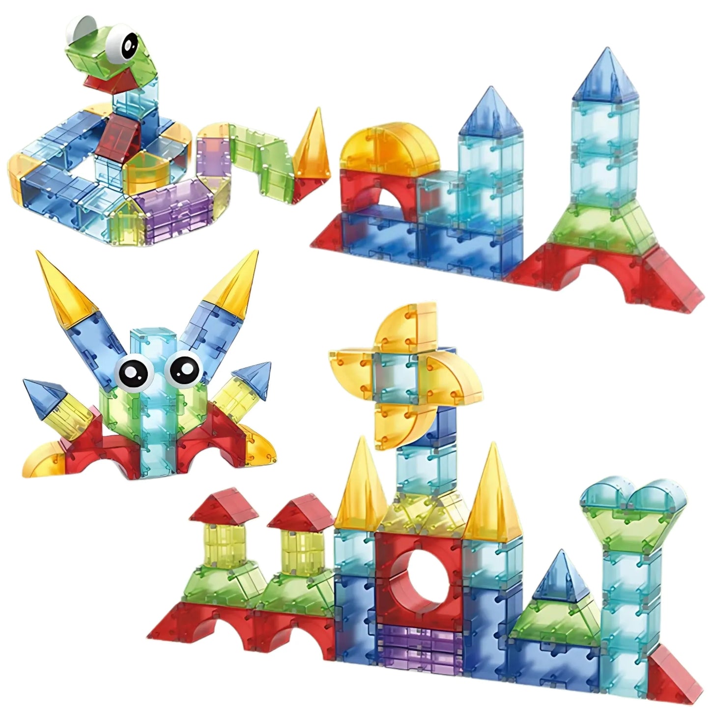 „WOOPIE“ magnetinių 3D kubų konstravimo edukacinis rinkinys (63 vnt.)