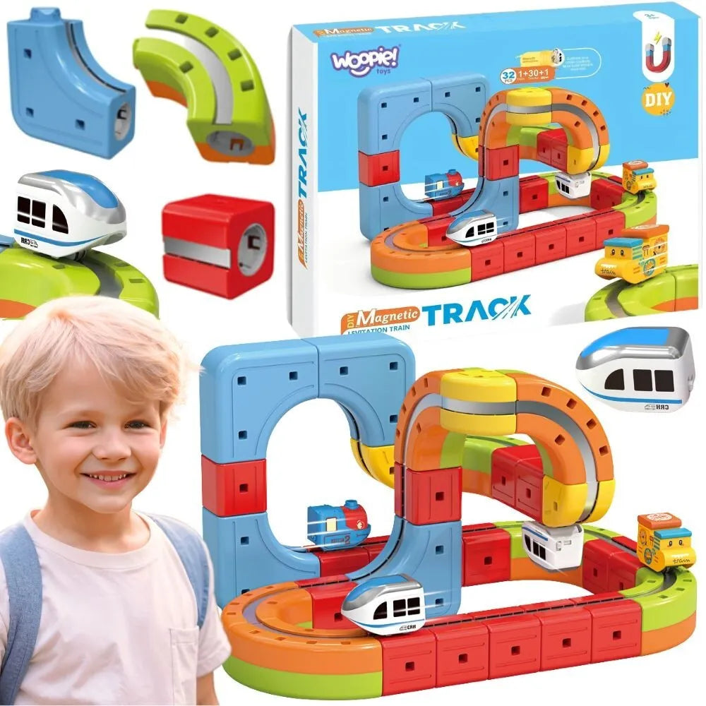 „WOOPIE“ magnetinių kaladėlių levituojanti trasa (32 vnt.)