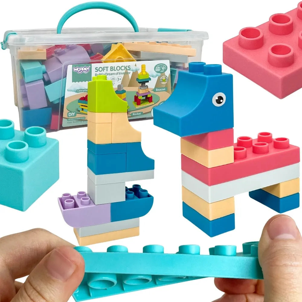 Woopie minkštos kaladėlės „Soft Blocks“ (99 el.)